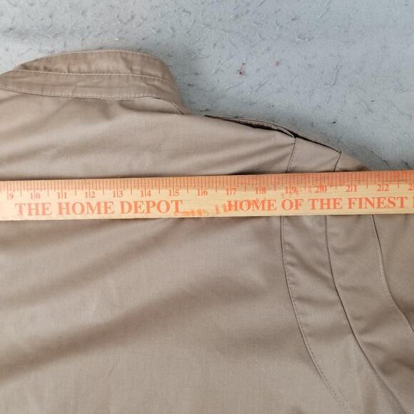 Vintage London Fog Jacket Mens 42 Brown Bomber Outdoors Unlimited Epaulet 80s - Picture 12 of 15